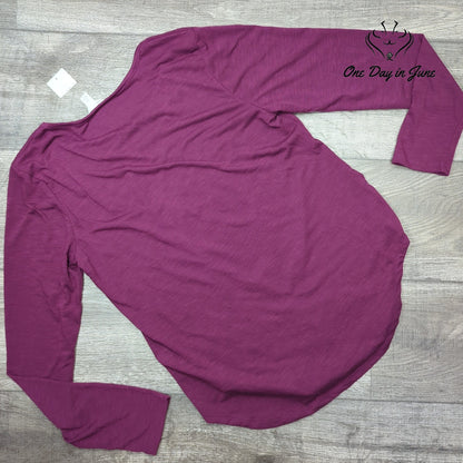 Cato Let Me Get This Straight Graphic Long Sleeve Tee Purple NWT Size M
