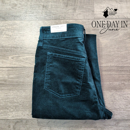 Chico's Pull On Kick Flare Pants Teal Velvet Velour NWT Size Chico's 1 (8)