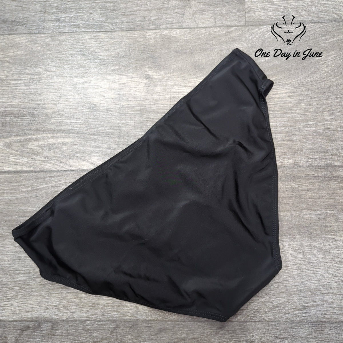 Actloe Bikini Bottom Black Solid Mid Rise Swim Brief Women's Size L