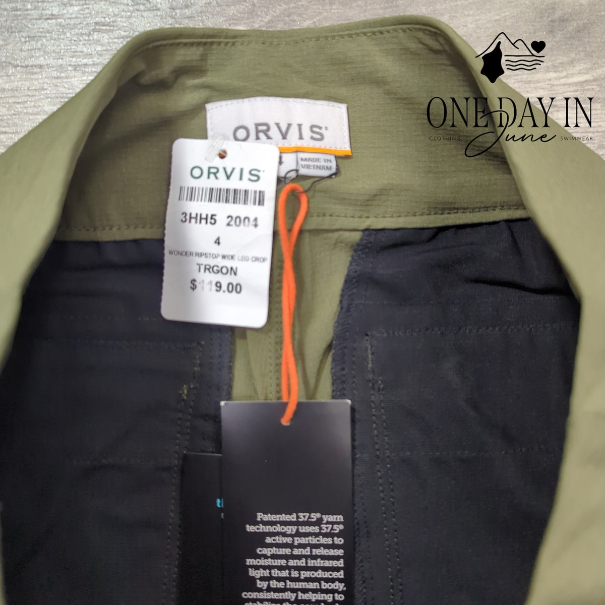 Orvis Wonder Ripstop Wide Leg Crop Pants Tarragon Green NWT Size 4