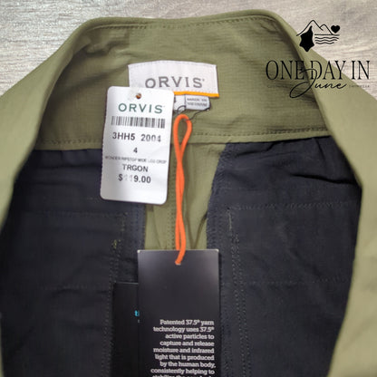 Orvis Wonder Ripstop Wide Leg Crop Pants Tarragon Green NWT Size 4