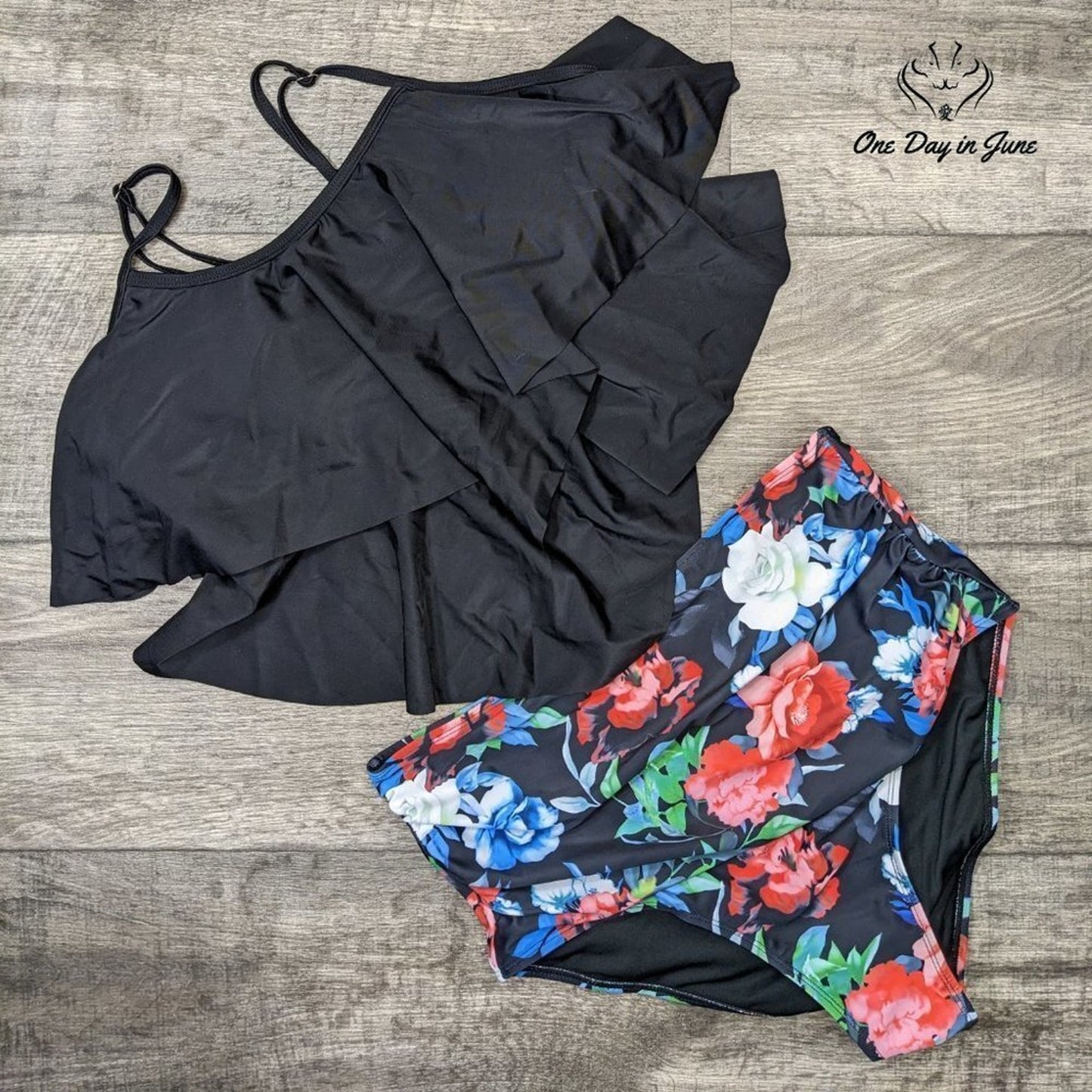Mycoco Layered Flounce High Waist Bikini Swimsuit Size XL