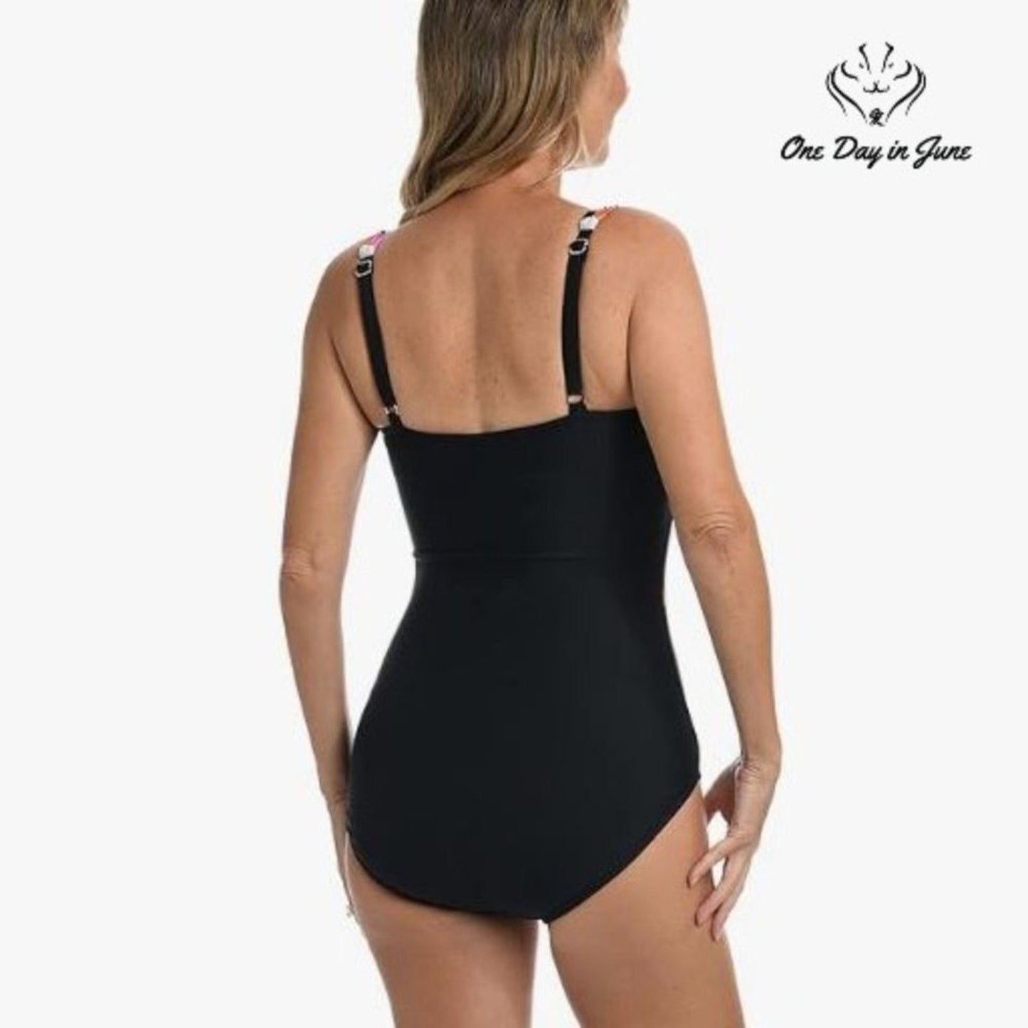 Maxine of Hollywood Square Neck Maillot One Piece Swimsuit Size 6