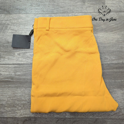 Massimo Dutti Straight Leg Tailored Dress Pants Mustard Yellow NWT Size 12