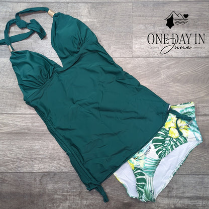 Suuksess Drawstring Tropical Tankini Swimsuit Size M