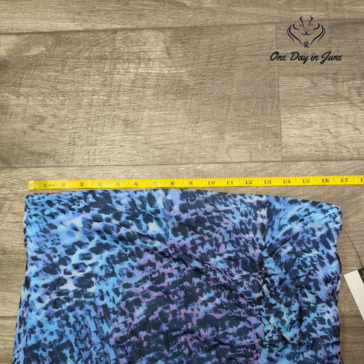 Nine West Bodycon Midi Skirt Blue Black Purple Abstract Print NWT Size L