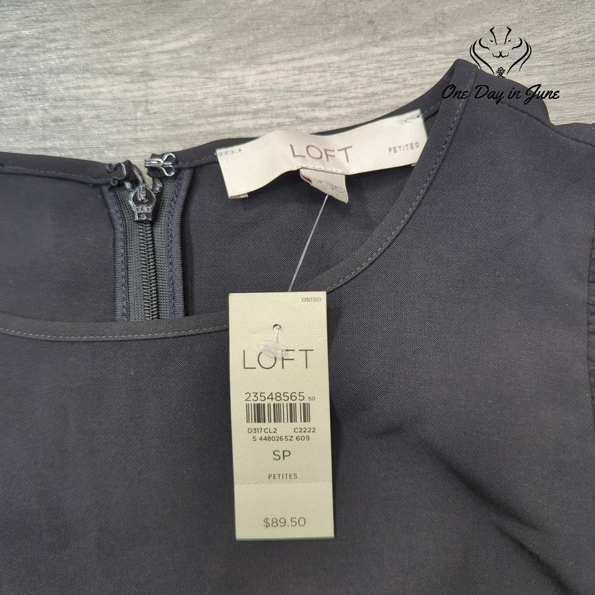 Loft Petite Ruffle Cap Sleeve Drop Waist Mini Dress Black Size SP