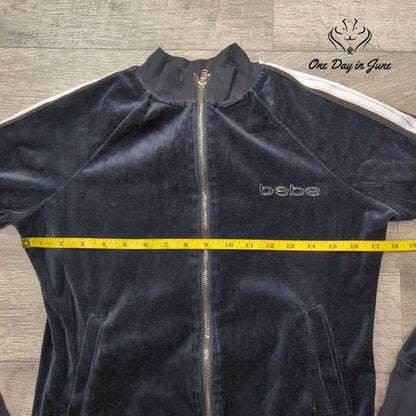 bebe Full Zip Velour Sweatshirt Size XS
