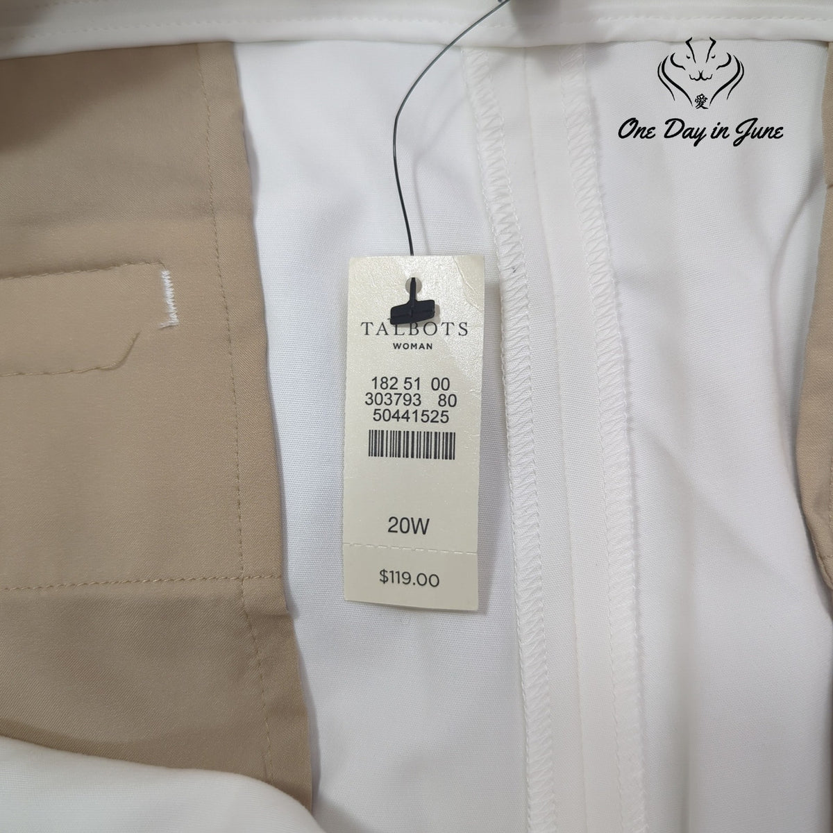Talbots Plus Size Comfort Waist Straight Leg Pants White NWT Size 20W