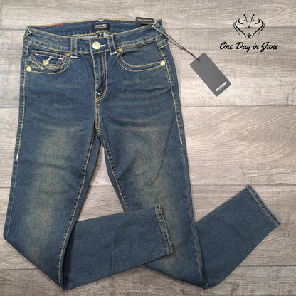 True Religion Jennie Curvy Big T Super Skinny Jeans Dark Wash NWT $199 Size 4