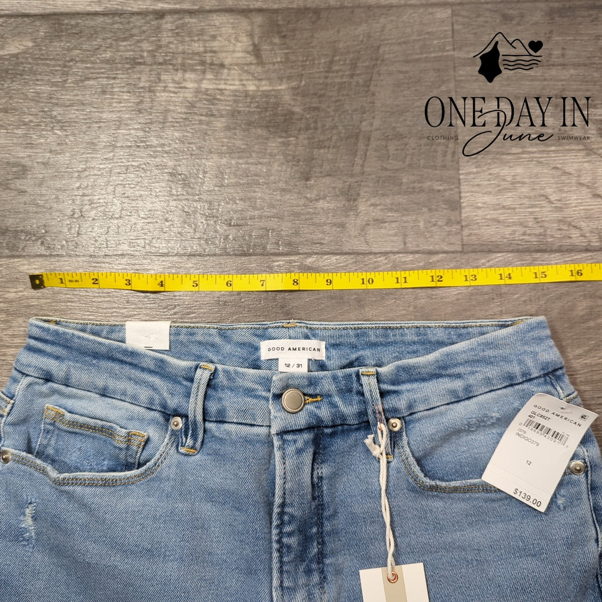 Good American Good Legs Crop Skinny Jeans Distressed Raw Hem NWT Size 12