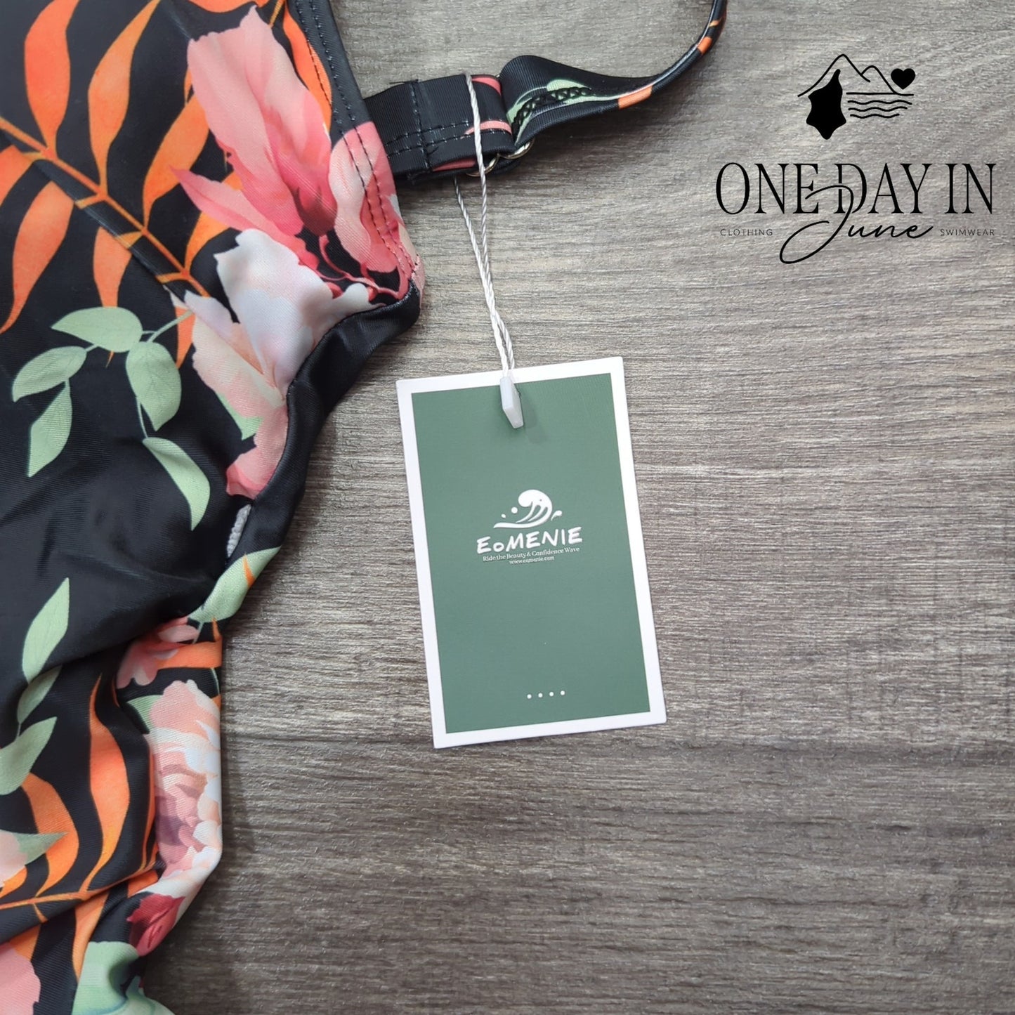 Eomenie Floral Swimdress One Piece Swimsuit Size L