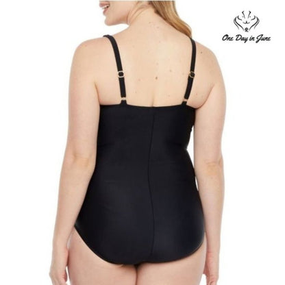 Azul by Maxine of Hollywood Leaf One Piece Size 14