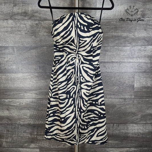 The Limited Strapless Zebra Print Lined Mini Dress Size 2