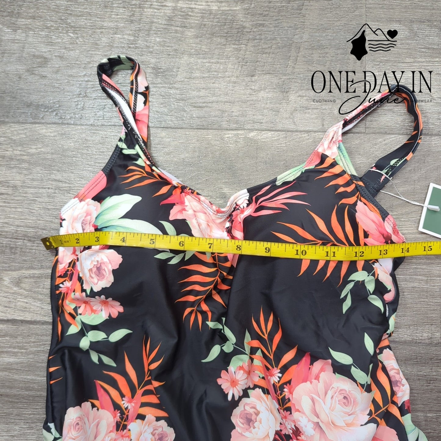 Eomenie Floral Swimdress One Piece Swimsuit Size L