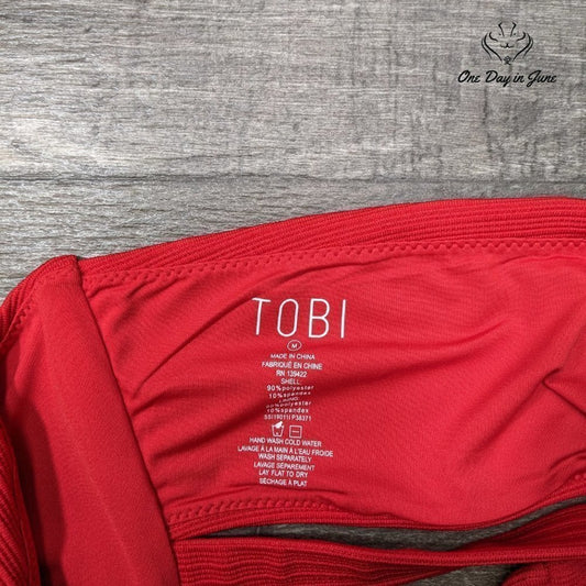 Tobi Textured Bikini Top Swimsuit Size M