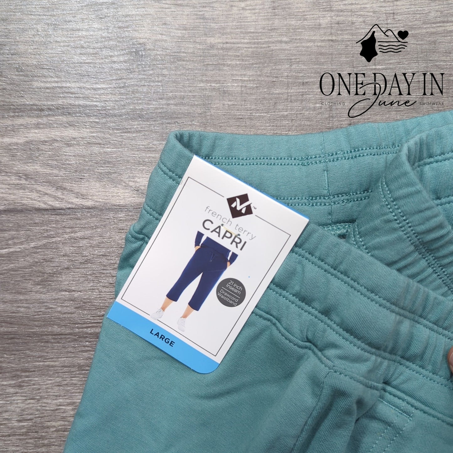 Members Mark French Terry Drawstring Capri Pants Size L