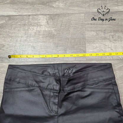 The Limited 678 Coated Skinny Jeans Charcoal Gray Faux Leather Look Size 10