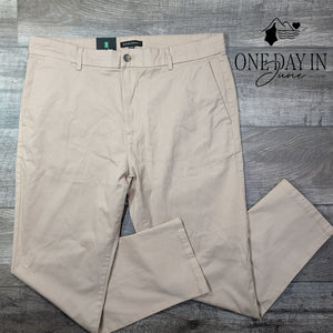 Banana Republic Chino Pants Tan Khaki Flat Front NWT Size 38X30