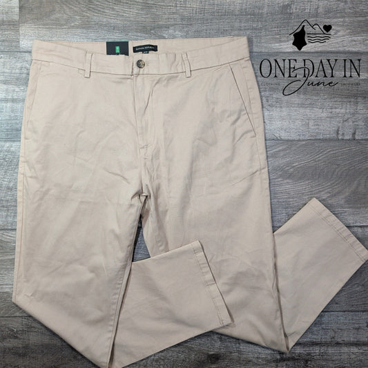 Banana Republic Chino Pants Tan Khaki Flat Front NWT Size 38X30