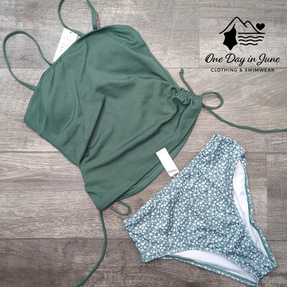 Cupshe Ribbed Ruched Bikini Swimsuit Size S