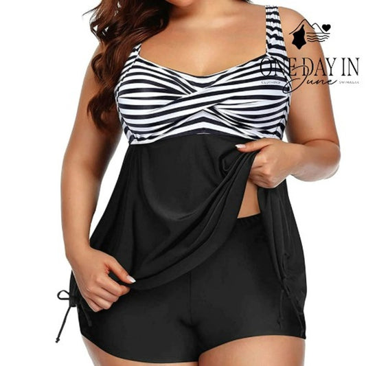 Aqua Eve Cross Front Boyshort Tankini Swimsuit Size XXL