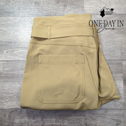 Banana Republic High Waisted Belted Crop Pants Tan Khaki NWT $120 Size 20
