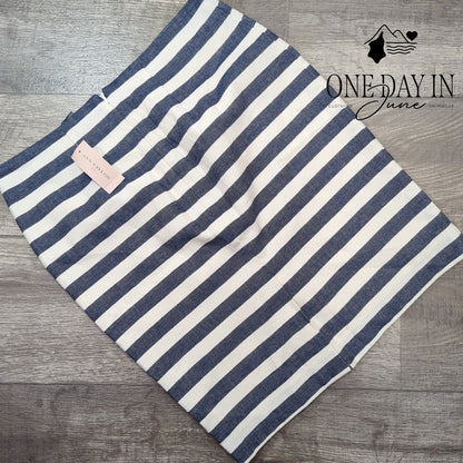 Ann Taylor Petite Linen Striped Pencil Skirt Size 6P