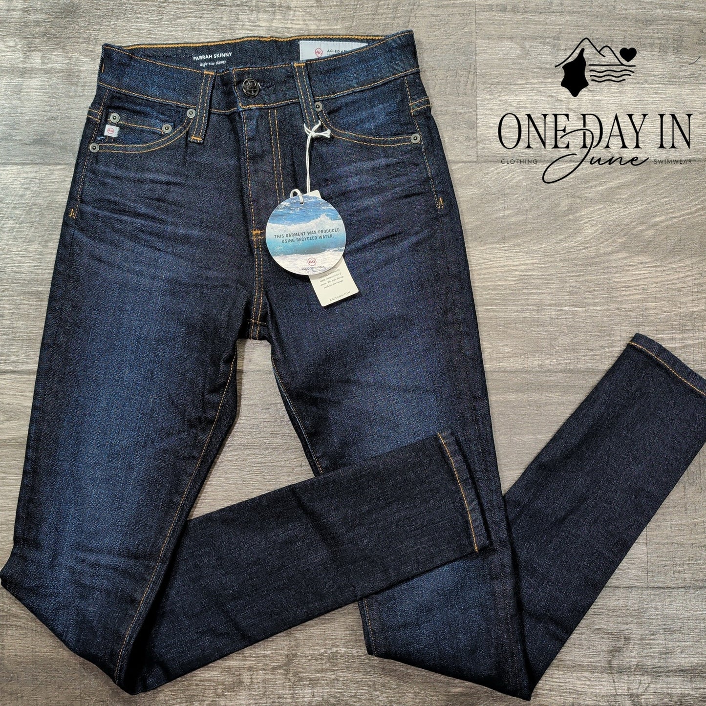 AG Adriano Goldschmied Farrah Skinny Jeans Dark Wash High Rise Denim NWT Size 00