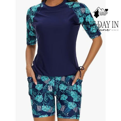 Tournesol Rashguard Boyshort Tankini Swimsuit Size 2XL