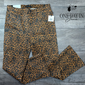 7 For All Mankind Slim Kick Jeans Leopard Coated High Rise NWT $225 Size 12 (31)