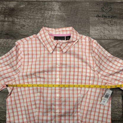 attention Short Sleeve Button Down Top Size 14