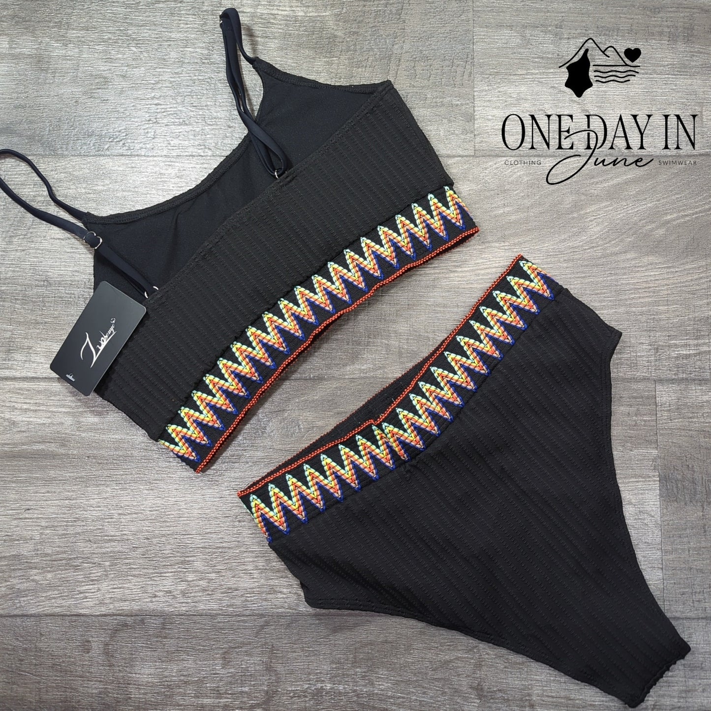 Zuobango Textured Crop Bikini Swimsuit Size L