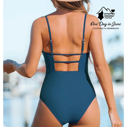 Cupshe Sandy Daze Shirred One Piece Swimsuit Size L