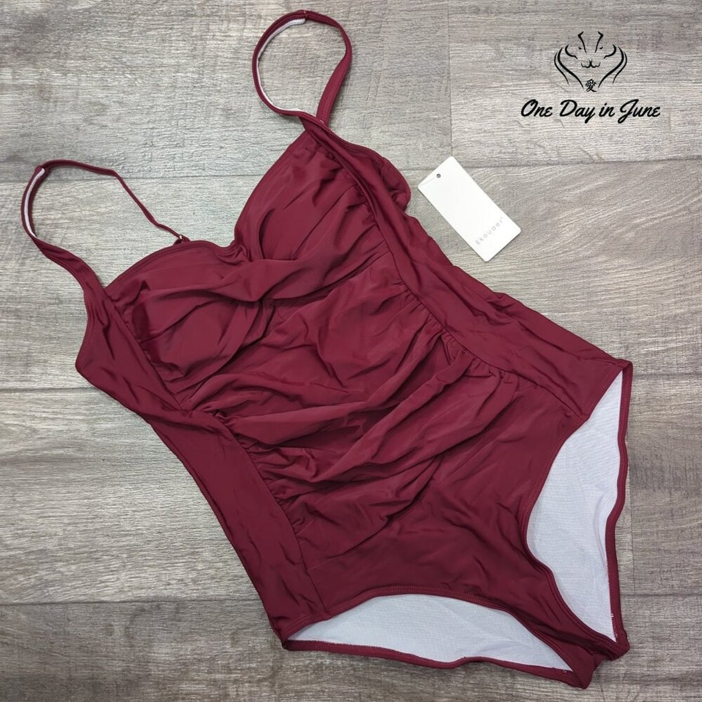 Ekouaer Elegant Inspired One Piece Swimsuit Size L