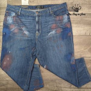 Ralph Lauren High Rise Relaxed Crop Jeans Atlas Wash Paint NWT $195 Size 20W