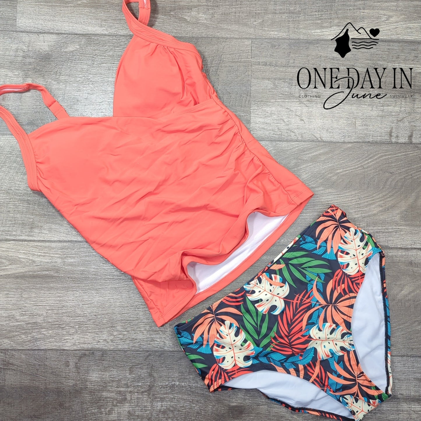 Zando Tropical Tankini Swimsuit Size L