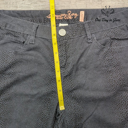 American Rag Cie Curvy Skinny Jeans Black Snake Print Size 9S