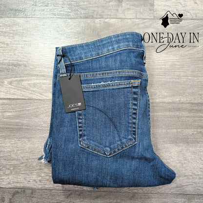 Joe's Jeans Skinny Crop Distressed Frayed Hem Jeans Blue NWT Size 10 (29)