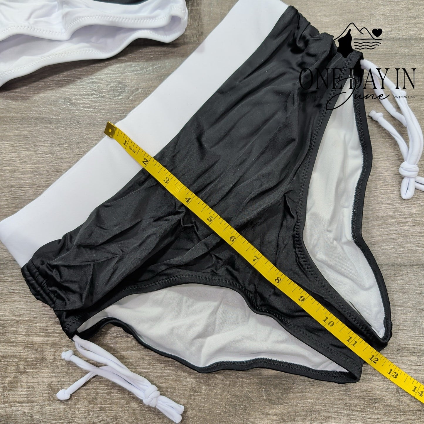 Blooming Jelly High Waist Drawstring Bikini Swimsuit Size M