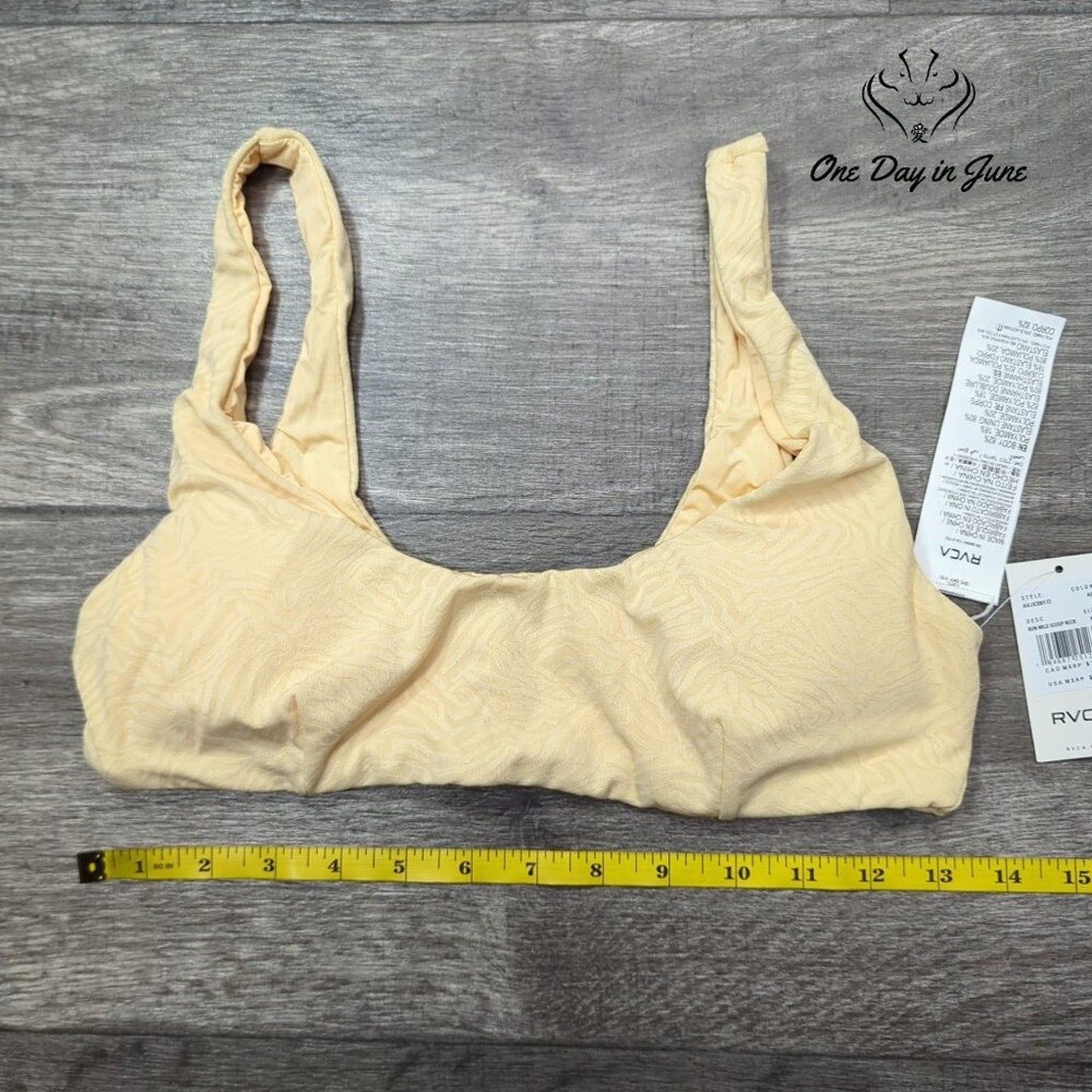 RVCA Run Wild Scoop Neck Bikini Top Size M