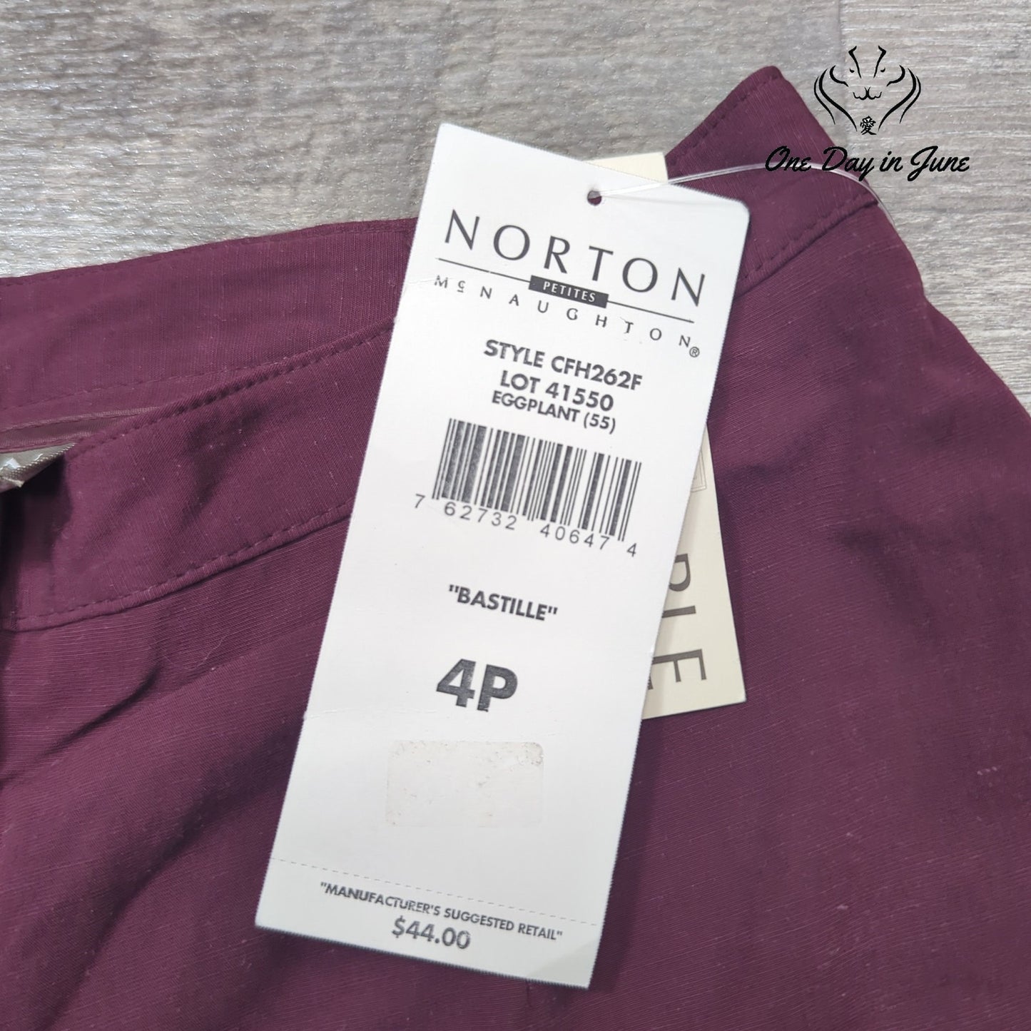 Norton McNaughton Petites Bastille Straight Leg Pants Size 4P