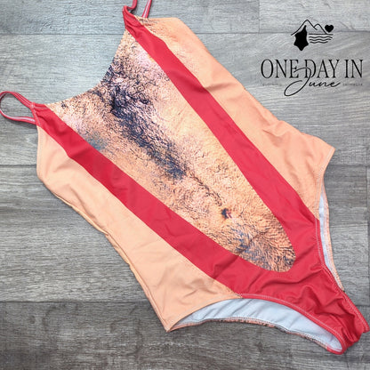 Aleumdr Man Print One Piece Swimsuit Size M
