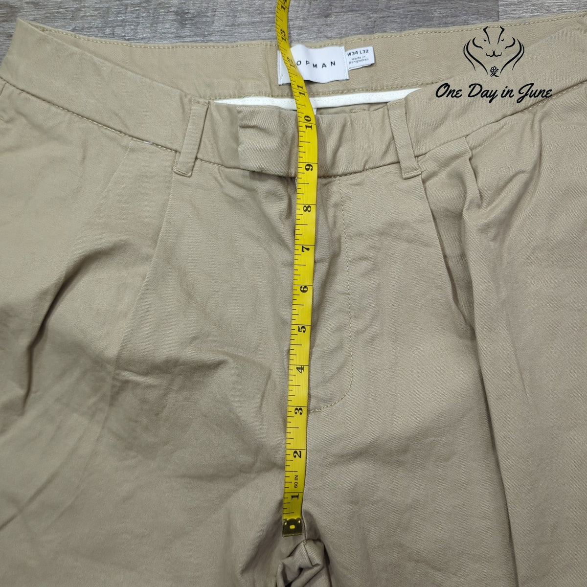 Topman Topman Men's Pleated Front Khaki Tan Chino Pants Size 34X32