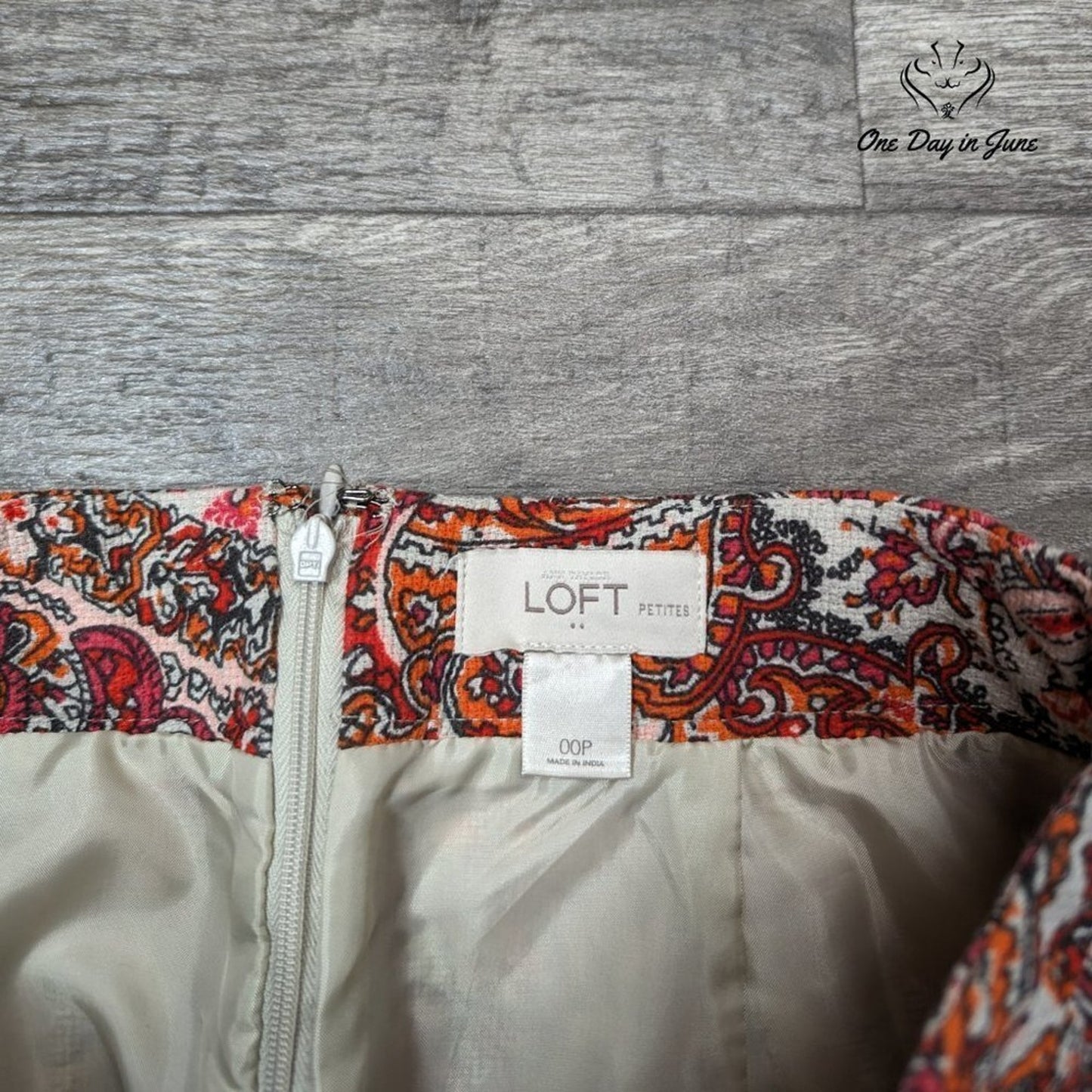 Loft Petite Paisley Lined Mini Skirt Size 00P