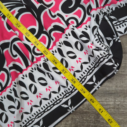 Cato Sleeveless Empire Waist Dress Pink Black White Print NWT Size L