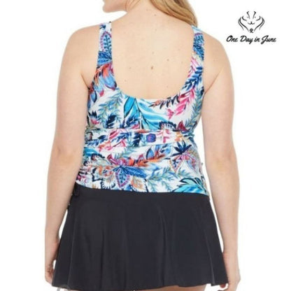 Azul by Maxine of Hollywood Floral Swim Dress Size 8