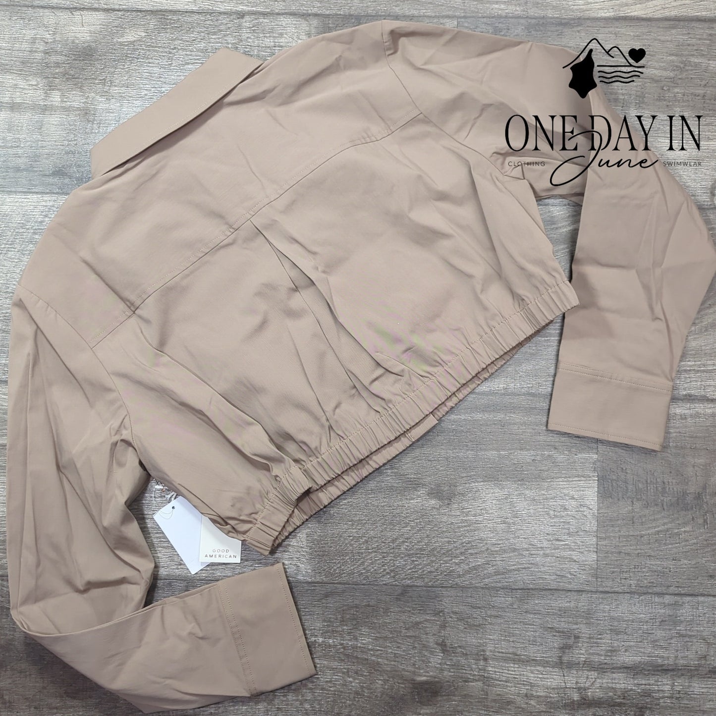 Good American Cropped Button Front Jacket Size XL