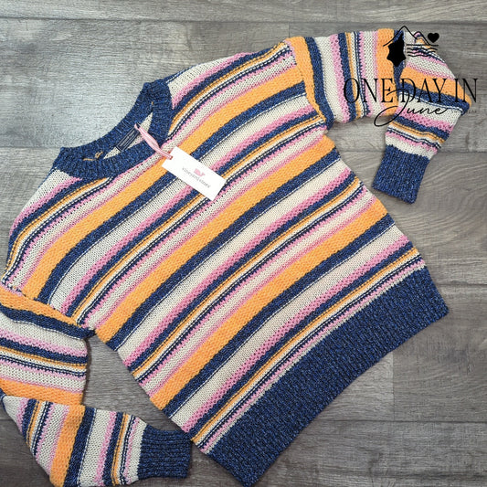 Vineyard Vines Novelty Stripe Crew Sweater Multicolor NWT $228 Size XS