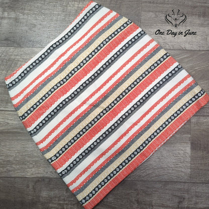 Loft Petite Striped Jacquard Mini Skirt Coral Black Cream Size 6P